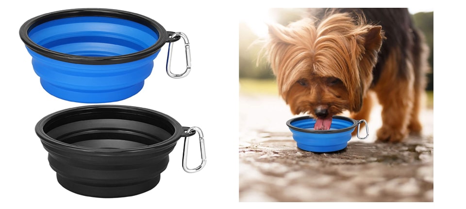 Kytely Pack Collapsible and Foldable Travel Bowls for Food and Water Including Carabiner and Pet Feeding Dish For Travel P…
