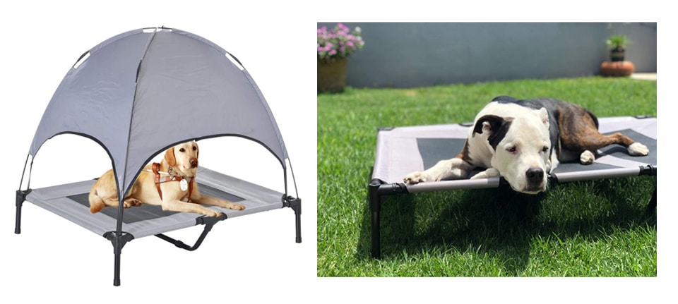 Portable inch glorousamc Elevated Pet Cot with Canopy Shade Made Oxford Fabric Made for Camping on for Use on Beach