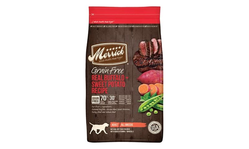 Merrick. Grain-Free Real Buffalo, Beef + Sweet Potato Recipe Dry Dog Food